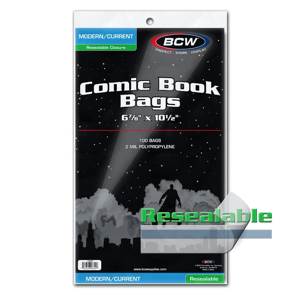 BCW Resealable Current/Modern Comic Bags (100ct) 4 BCW Resealable Current/Modern Comic Bags (100ct) - Image 2
