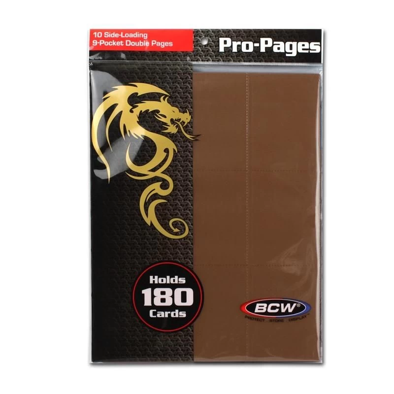 BCW Side-Loading 18-Pocket Pro Pages (10ct) - Brown 4 BCW Side-Loading 18-Pocket Pro Pages (10ct) - Brown - Image 2