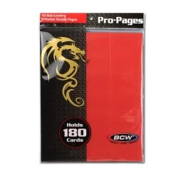 BCW Side-Loading 18-Pocket Pro Pages (10ct) - Red -Card Sale Store 1 pro18s red 3 b