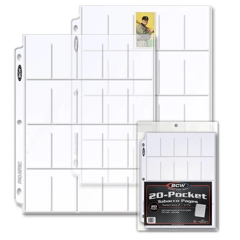 BCW Pro 20-Pocket Tobacco Card Pages (20ct) 3 BCW Pro 20-Pocket Tobacco Card Pages (20ct)