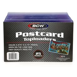 BCW Postcard Toploader (25ct) -Card Sale Store 1 tlch pc pkg2020