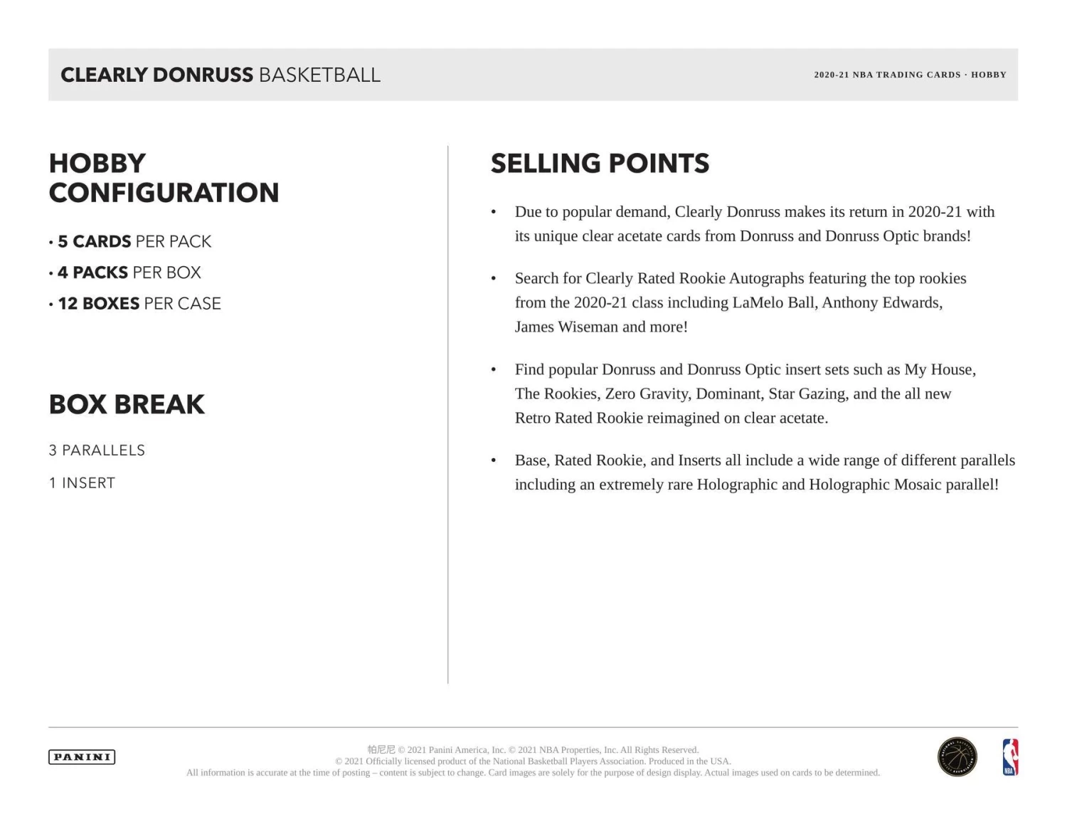 2020-21 Panini Clearly Donruss NBA Basketball Cards - Hobby Box 9 2020-21 Panini Clearly Donruss NBA Basketball Cards - Hobby Box - Image 7