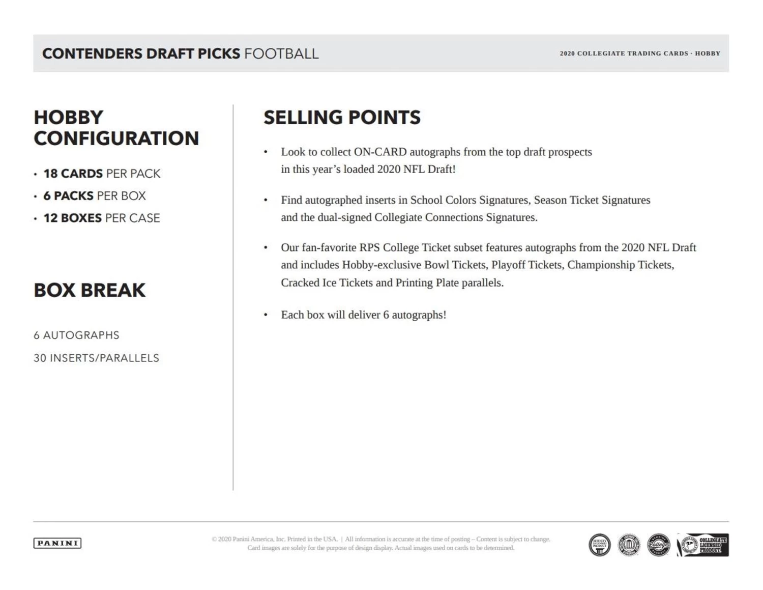 2020 Panini Contenders Draft Picks FOTL NFL Football - Hobby Box 7 2020 Panini Contenders Draft Picks FOTL NFL Football - Hobby Box - Image 5