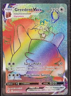 Greedent VMAX - Pokemon Fusion Strike Full Art Holo Foil Rainbow Secret Rare #272/264