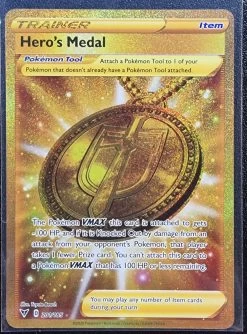 Hero's Medal Trainer - Pokemon Vivid Voltage Full Art Holo Foil Secret Rare #201/185