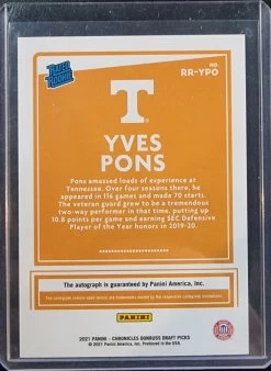 Yves Pons RC /49 - 2021 Panini Chronicles Draft Picks Donruss Rated Rookie Auto #RR-YPO -Card Sale Store 20221223 155706