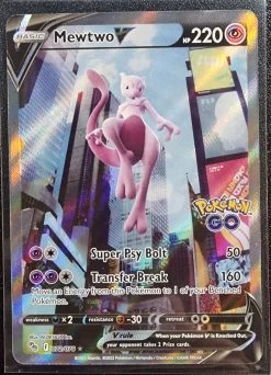 Mewtwo V - Pokemon GO FULL ALT ART Holo Foil Ultra Rare #072/078
