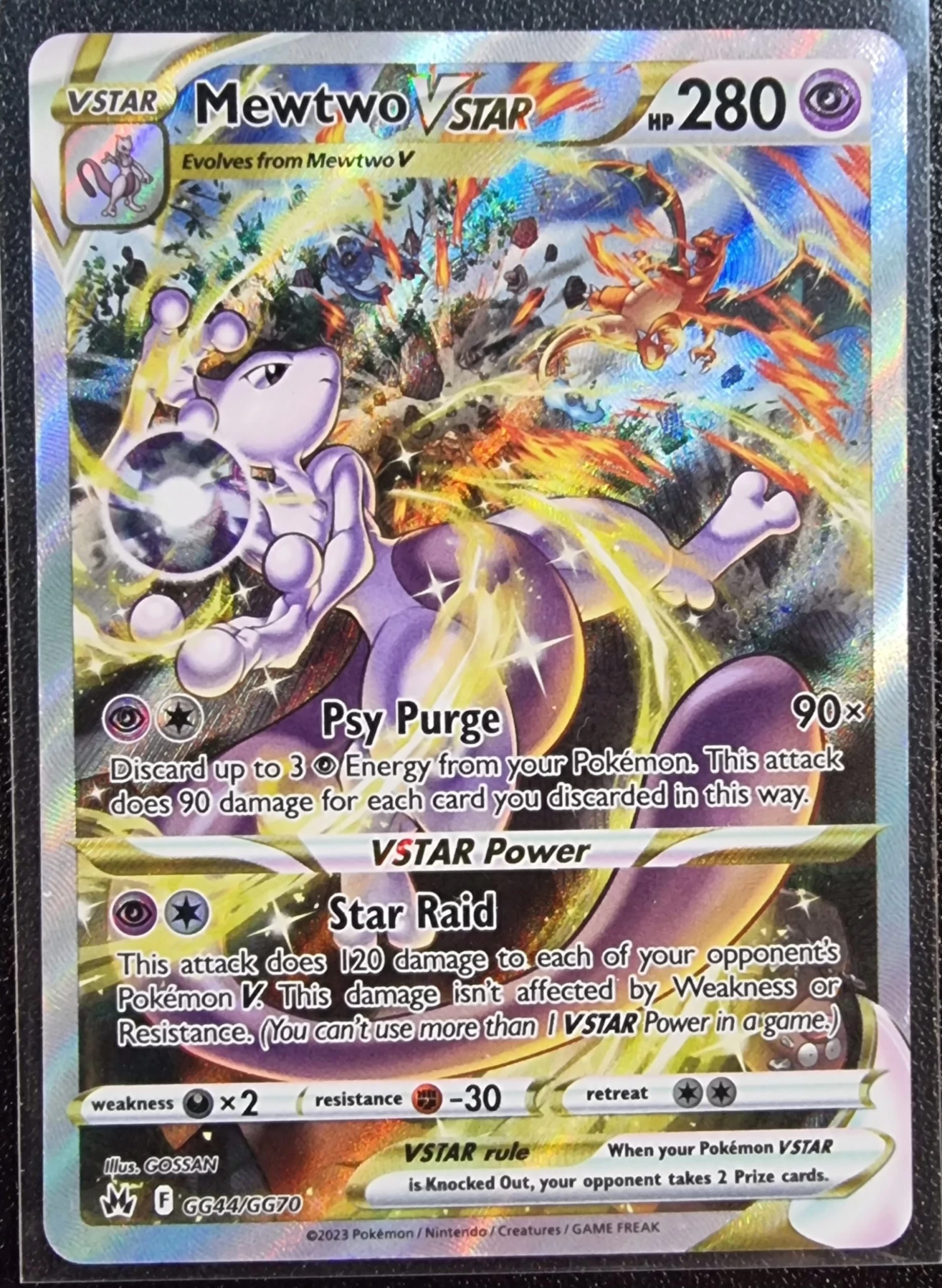 Mewtwo VSTAR - Pokemon Crown Zenith FULL ART Holo Secret Rare #GG44/GG70 3 Mewtwo VSTAR - Pokemon Crown Zenith FULL ART Holo Secret Rare #GG44/GG70