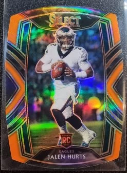 Jalen Hurts RC - 2020 Panini Select Club Level Die Cut Orange Prizm #250