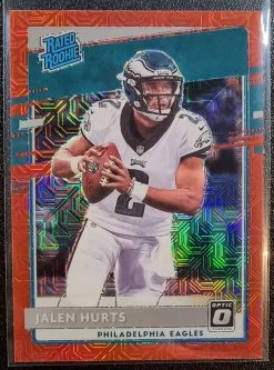 Jalen Hurts RC - 2020 Panini Donruss Optic Red Mojo Prizm #164
