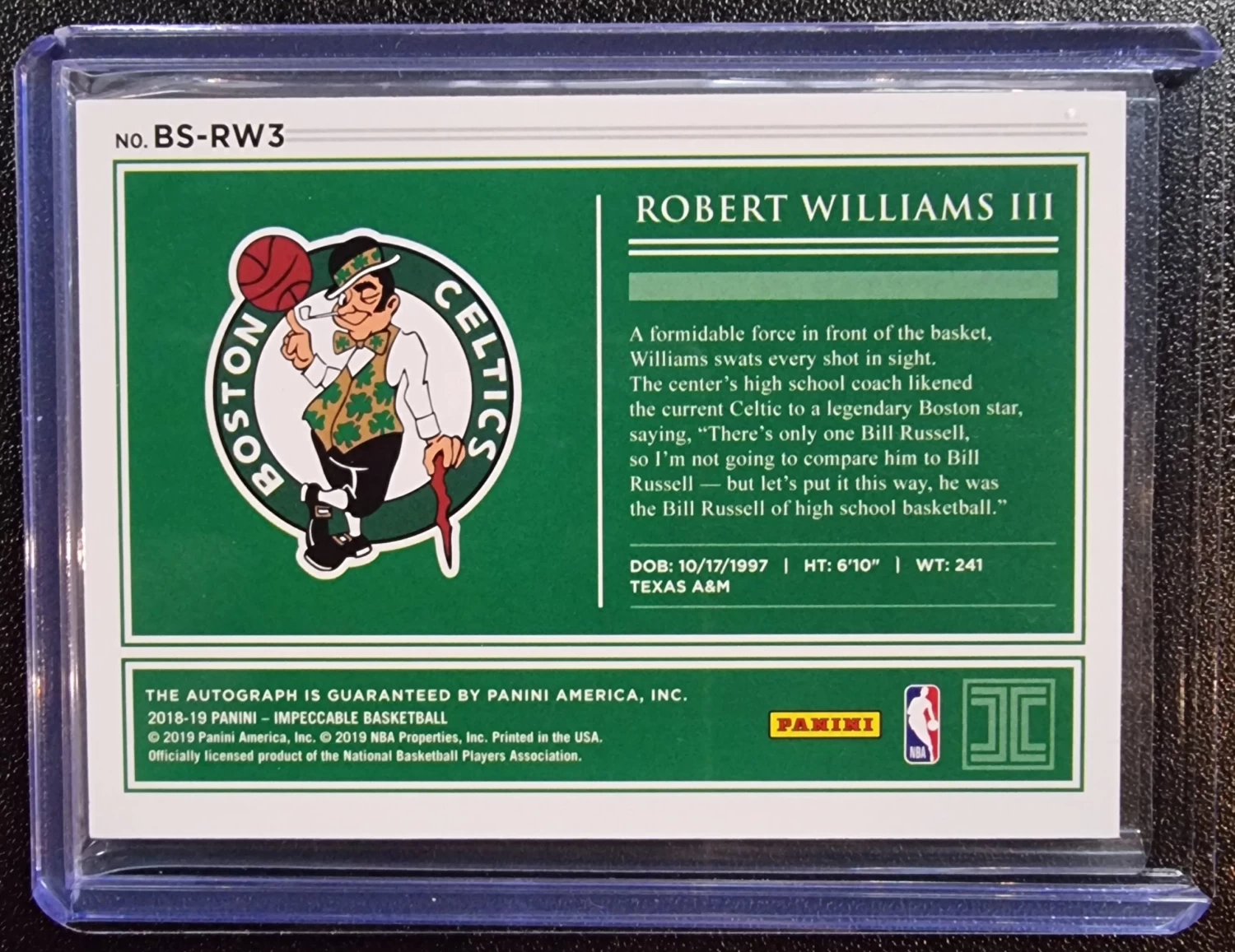 Panini Grant Williams III RC #03/99 - 2018-19 Impeccable Rookie Autograph #BS-GR3 4 Panini Grant Williams III RC #03/99 - 2018-19 Impeccable Rookie Autograph #BS-GR3 - Image 2