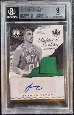 Jayson Tatum RC #/299 - 2017-18 Panini Court Kings Sketches & Swatches BGS 9