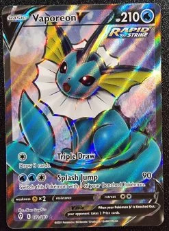Vaporeon V - Pokemon Evolving Skies FULL ART Holo Foil Ultra Rare #172/203