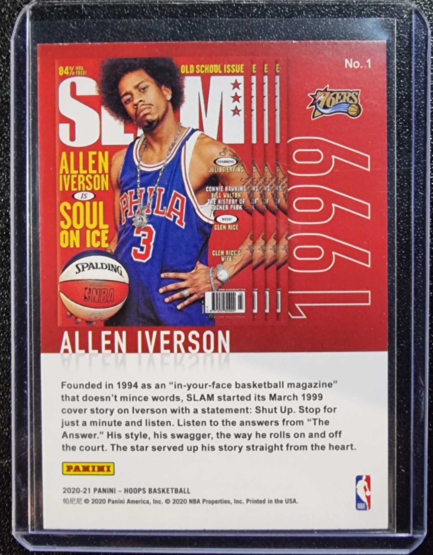 Allen Iverson - 2020-21 Panini Hoops SLAM - HOLO Foil Parallel #1 4 Allen Iverson - 2020-21 Panini Hoops SLAM - HOLO Foil Parallel #1 - Image 2