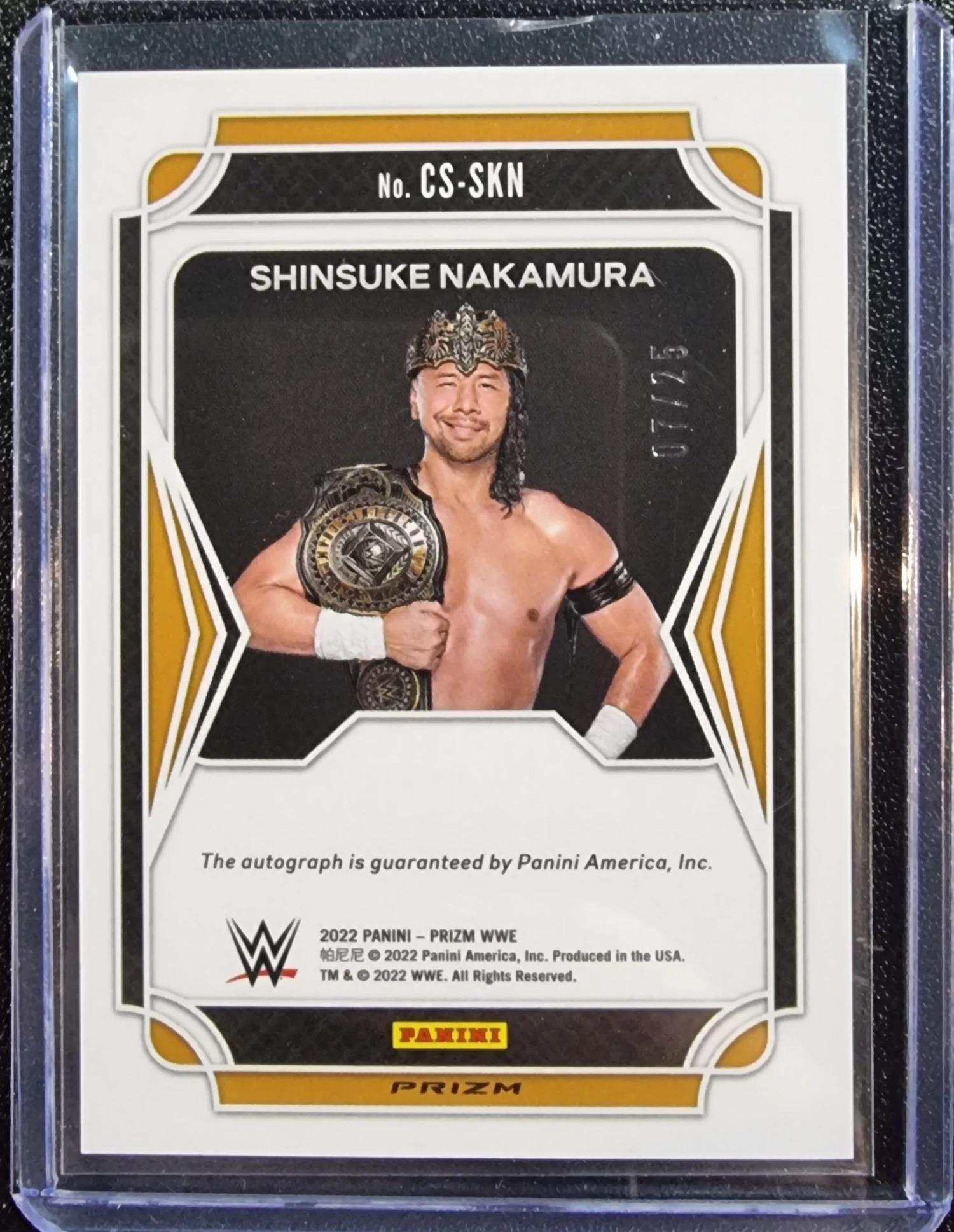 Shinsuke Nakamura - 2022 Panini Prizm WWE Champion Signature Green #CS-SKN 4 Shinsuke Nakamura - 2022 Panini Prizm WWE Champion Signature Green #CS-SKN - Image 2