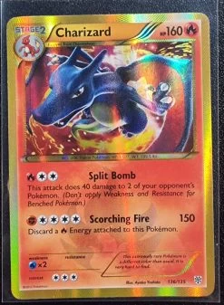 Charizard - Pokemon Plasma Storm GOLD Foil Secret Rare #136/135 (white Corner)