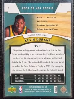 Kevin Durant RC - 2007-08 Upper Deck NBA Rookie Box Set #11 -Card Sale Store 20231026 130528