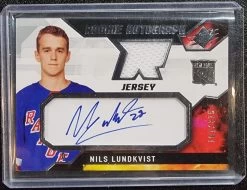 Nils Lundkvist #/375 - 2021-22 Upper Deck SPX NHL Hockey Rookie Autograph Jersey