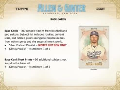 2021 Topps Allen & Ginter MLB Baseball Cards - Hobby Box 16 2021 Topps Allen & Ginter MLB Baseball Cards - Hobby Box -Card Sale Store a g hobby ss 2