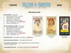 2021 Topps Allen & Ginter MLB Baseball Cards - Hobby Box 17 2021 Topps Allen & Ginter MLB Baseball Cards - Hobby Box -Card Sale Store a g hobby ss 3