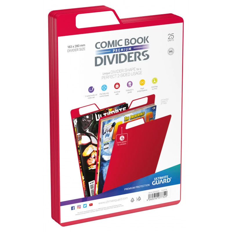 Ultimate Guard Comic Book Box Dividers - Red (25ct) 4 Ultimate Guard Comic Book Box Dividers - Red (25ct) - Image 2