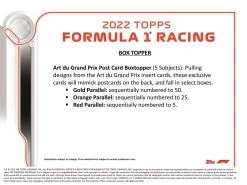 2022 Topps Formula One (F1) Racing Trading Cards - Hobby Box -Card Sale Store f17