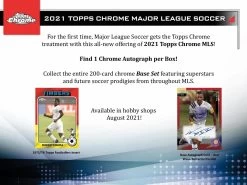 2021 Topps Chrome MLS Soccer Cards - Hobby Box -Card Sale Store mls chrome 1