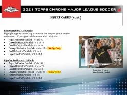 2021 Topps Chrome MLS Soccer Cards - Hobby Box -Card Sale Store mls chrome 4