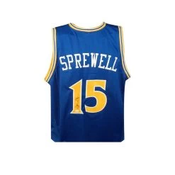 Latrell Sprewell Authographed Warriors Basketball Jersey W/ COA