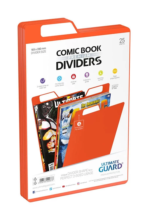 Ultimate Guard Comic Book Box Dividers - Orange (25ct) 4 Ultimate Guard Comic Book Box Dividers - Orange (25ct) - Image 2
