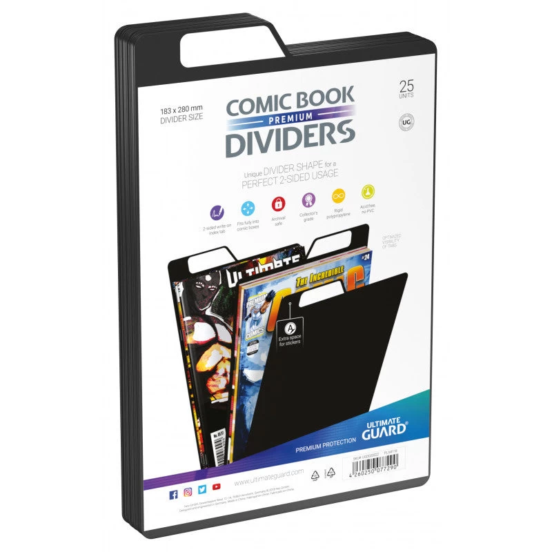 Ultimate Guard Comic Book Box Dividers - Black (25ct) 4 Ultimate Guard Comic Book Box Dividers - Black (25ct) - Image 2